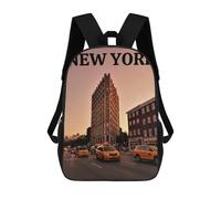 sinyumoney 3D Printed Kids School Backpack New York City Children School Bag Travel Rucksacks Fashion Book Bags Large Capacity Backpack 17inch