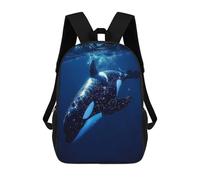 sinyumoney 3D Printed Kids School Backpack Ocean Orca Whale Killer Backpacks Fashion Casual Children Backpacks Outdoor Casual Daypack Cute Travel Bags 17inch