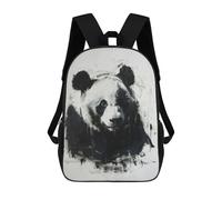 sinyumoney 3D Printed Kids School Backpack Panda In Charcoal Portrait Backpacks Fashion Casual Children Backpacks Outdoor Casual Daypack Cute Travel Bags 17inch