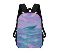sinyumoney 3D Printed Kids School Backpack Pastel Whale Dream - Soft Ocean Fantasy Art Children School Bag Travel Rucksacks Fashion Book Bags Large Capacity Backpack 17inch