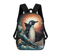 sinyumoney 3D Printed Kids School Backpack Penguin Japan Design Backpacks Fashion Casual Children Backpacks Outdoor Casual Daypack Cute Travel Bags 17inch