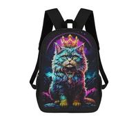 sinyumoney 3D Printed Kids School Backpack Persian Cat Abstract Children School Bag Travel Rucksacks Fashion Book Bags Large Capacity Backpack 17inch