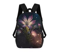 sinyumoney 3D Printed Kids School Backpack Pink And White Lily Flower Children School Bag Travel Rucksacks Fashion Book Bags Large Capacity Backpack 17inch