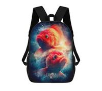 sinyumoney 3D Printed Kids School Backpack Pisces Zodiac Sign with Two Fish Children School Bag Travel Rucksacks Fashion Book Bags Large Capacity Backpack 17inch
