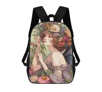 sinyumoney 3D Printed Kids School Backpack Pixies Garden Fantasy Children School Bag Travel Rucksacks Fashion Book Bags Large Capacity Backpack 17inch