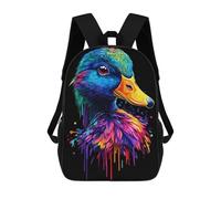 sinyumoney 3D Printed Kids School Backpack Pop Art Rainbow Duck Backpacks Fashion Casual Children Backpacks Outdoor Casual Daypack Cute Travel Bags 17inch
