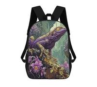 sinyumoney 3D Printed Kids School Backpack Purple Alien Monster Children School Bag Travel Rucksacks Fashion Book Bags Large Capacity Backpack 17inch