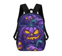 sinyumoney 3D Printed Kids School Backpack Purple Halloween Pumpkins Backpacks Fashion Casual Children Backpacks Outdoor Casual Daypack Cute Travel Bags 17inch