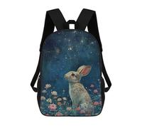 sinyumoney 3D Printed Kids School Backpack Rabbit Gazing at Stars Children School Bag Travel Rucksacks Fashion Book Bags Large Capacity Backpack 17inch