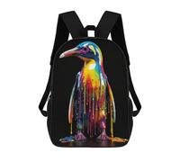 sinyumoney 3D Printed Kids School Backpack Rainbow Penguin Backpacks Fashion Casual Children Backpacks Outdoor Casual Daypack Cute Travel Bags 17inch