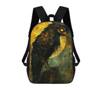 sinyumoney 3D Printed Kids School Backpack Ravens Glow Backpacks Fashion Casual Children Backpacks Outdoor Casual Daypack Cute Travel Bags 17inch
