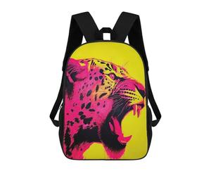 sinyumoney 3D Printed Kids School Backpack Red And Yellow Jaguar Backpacks Fashion Casual Children Backpacks Outdoor Casual Daypack Cute Travel Bags 17inch