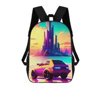 sinyumoney 3D Printed Kids School Backpack Retro Car 5 Backpacks Fashion Casual Children Backpacks Outdoor Casual Daypack Cute Travel Bags 17inch