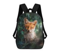sinyumoney 3D Printed Kids School Backpack Rose Fox Children School Bag Travel Rucksacks Fashion Book Bags Large Capacity Backpack 17inch
