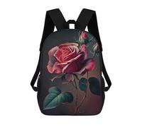 sinyumoney 3D Printed Kids School Backpack Roses in Bloom Backpacks Fashion Casual Children Backpacks Outdoor Casual Daypack Cute Travel Bags 17inch