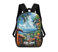 sinyumoney 3D Printed Kids School Backpack San Jose, Costa Rica Backpacks Fashion Casual Children Backpacks Outdoor Casual Daypack Cute Travel Bags 17inch
