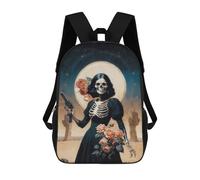 sinyumoney 3D Printed Kids School Backpack Santa Muerte Backpacks Fashion Casual Children Backpacks Outdoor Casual Daypack Cute Travel Bags 17inch