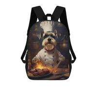 sinyumoney 3D Printed Kids School Backpack Schnauzer Chef Children School Bag Travel Rucksacks Fashion Book Bags Large Capacity Backpack 17inch