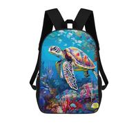 sinyumoney 3D Printed Kids School Backpack Sea Turtle Symphony Backpacks Fashion Casual Children Backpacks Outdoor Casual Daypack Cute Travel Bags 17inch