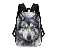 sinyumoney 3D Printed Kids School Backpack Siberian Husky Watercolor Children School Bag Travel Rucksacks Fashion Book Bags Large Capacity Backpack 17inch