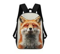 sinyumoney 3D Printed Kids School Backpack Smiling Fox Portrait Backpacks Fashion Casual Children Backpacks Outdoor Casual Daypack Cute Travel Bags 17inch
