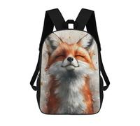 sinyumoney 3D Printed Kids School Backpack Smiling Fox Watercolor Children School Bag Travel Rucksacks Fashion Book Bags Large Capacity Backpack 17inch