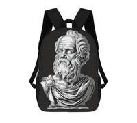 sinyumoney 3D Printed Kids School Backpack Socrates Philosopher Bust Children School Bag Travel Rucksacks Fashion Book Bags Large Capacity Backpack 17inch