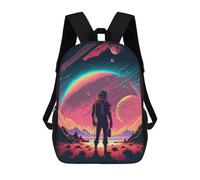 sinyumoney 3D Printed Kids School Backpack Space Explorer's Journey -4 Children School Bag Travel Rucksacks Fashion Book Bags Large Capacity Backpack 17inch