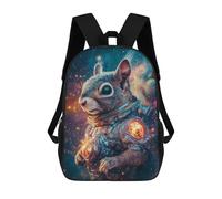 sinyumoney 3D Printed Kids School Backpack Squirrel Astronaut Backpacks Fashion Casual Children Backpacks Outdoor Casual Daypack Cute Travel Bags 17inch