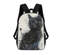 sinyumoney 3D Printed Kids School Backpack Stargazing Kitten Backpacks Fashion Casual Children Backpacks Outdoor Casual Daypack Cute Travel Bags 17inch