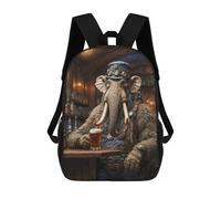 sinyumoney 3D Printed Kids School Backpack Steampunk Beer Mammoth Backpacks Fashion Casual Children Backpacks Outdoor Casual Daypack Cute Travel Bags 17inch
