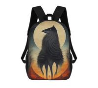 sinyumoney 3D Printed Kids School Backpack Stylised Wolf Children School Bag Travel Rucksacks Fashion Book Bags Large Capacity Backpack 17inch