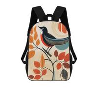 sinyumoney 3D Printed Kids School Backpack Stylized Bird on Branch Children School Bag Travel Rucksacks Fashion Book Bags Large Capacity Backpack 17inch