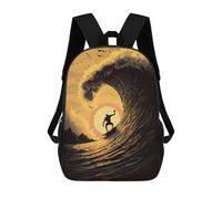 sinyumoney 3D Printed Kids School Backpack Sunset Surfer Children School Bag Travel Rucksacks Fashion Book Bags Large Capacity Backpack 17inch