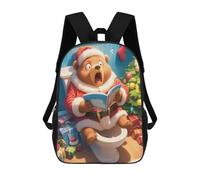 sinyumoney 3D Printed Kids School Backpack Surprised Santa Bear Backpacks Fashion Casual Children Backpacks Outdoor Casual Daypack Cute Travel Bags 17inch