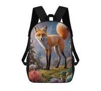 sinyumoney 3D Printed Kids School Backpack Surreal Safari Fox 3 Children School Bag Travel Rucksacks Fashion Book Bags Large Capacity Backpack 17inch