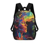 sinyumoney 3D Printed Kids School Backpack Swirling in Rainbow Children School Bag Travel Rucksacks Fashion Book Bags Large Capacity Backpack 17inch