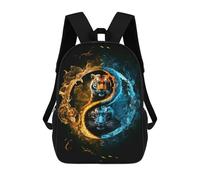 sinyumoney 3D Printed Kids School Backpack Tiger Yin And Yang Backpacks Fashion Casual Children Backpacks Outdoor Casual Daypack Cute Travel Bags 17inch