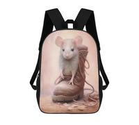 sinyumoney 3D Printed Kids School Backpack Tiny Mouse Hiking Boot Backpacks Fashion Casual Children Backpacks Outdoor Casual Daypack Cute Travel Bags 17inch