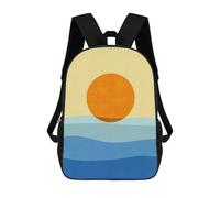 sinyumoney 3D Printed Kids School Backpack Tropical Beach 2 Children School Bag Travel Rucksacks Fashion Book Bags Large Capacity Backpack 17inch