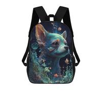 sinyumoney 3D Printed Kids School Backpack Underwater Whimsy A Chihuahua's Dream Backpacks Fashion Casual Children Backpacks Outdoor Casual Daypack Cute Travel Bags 17inch
