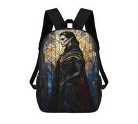 sinyumoney 3D Printed Kids School Backpack Vampire Stained Glass Backpacks Fashion Casual Children Backpacks Outdoor Casual Daypack Cute Travel Bags 17inch