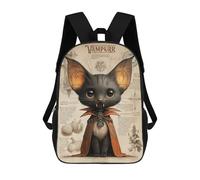 sinyumoney 3D Printed Kids School Backpack Vampurr Cat Vampire Creature Children School Bag Travel Rucksacks Fashion Book Bags Large Capacity Backpack 17inch