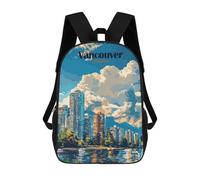 sinyumoney 3D Printed Kids School Backpack Vancouver Skyline Backpacks Fashion Casual Children Backpacks Outdoor Casual Daypack Cute Travel Bags 17inch