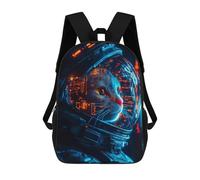 sinyumoney 3D Printed Kids School Backpack Visionary Cat Astronaut Backpacks Fashion Casual Children Backpacks Outdoor Casual Daypack Cute Travel Bags 17inch