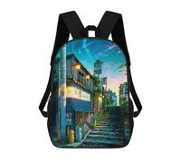 sinyumoney 3D Printed Kids School Backpack Warm Summer Evenings Backpacks Fashion Casual Children Backpacks Outdoor Casual Daypack Cute Travel Bags 17inch