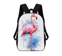 sinyumoney 3D Printed Kids School Backpack Watercolor Flamingo Backpacks Fashion Casual Children Backpacks Outdoor Casual Daypack Cute Travel Bags 17inch
