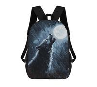 sinyumoney 3D Printed Kids School Backpack Werewolf Howling in Rain Children School Bag Travel Rucksacks Fashion Book Bags Large Capacity Backpack 17inch