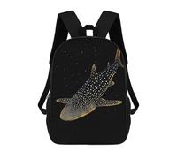 sinyumoney 3D Printed Kids School Backpack Whale Shark in The Deep Children School Bag Travel Rucksacks Fashion Book Bags Large Capacity Backpack 17inch