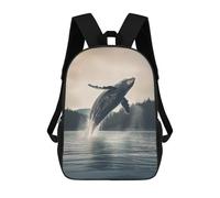 sinyumoney 3D Printed Kids School Backpack Whale Shark Portrait Children School Bag Travel Rucksacks Fashion Book Bags Large Capacity Backpack 17inch